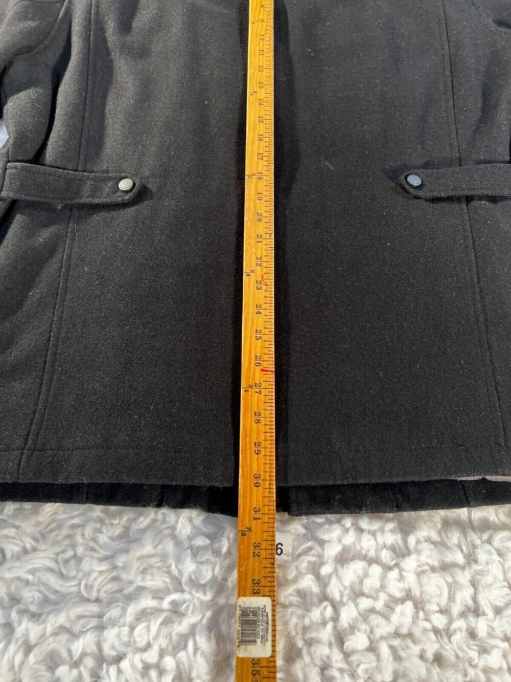 Calvin Klein Field Coat Men's Black Lg Wool Blend Zip Button 4 Pockets Solid - Picture 8 of 13